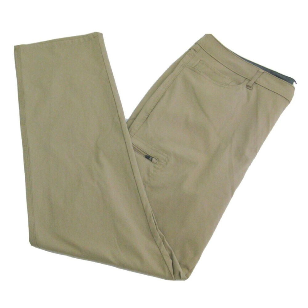 WEATHERFORD Men's (Size 40x32) Beige Tan Flat Front Cargo Chino Pants 5 Pockets